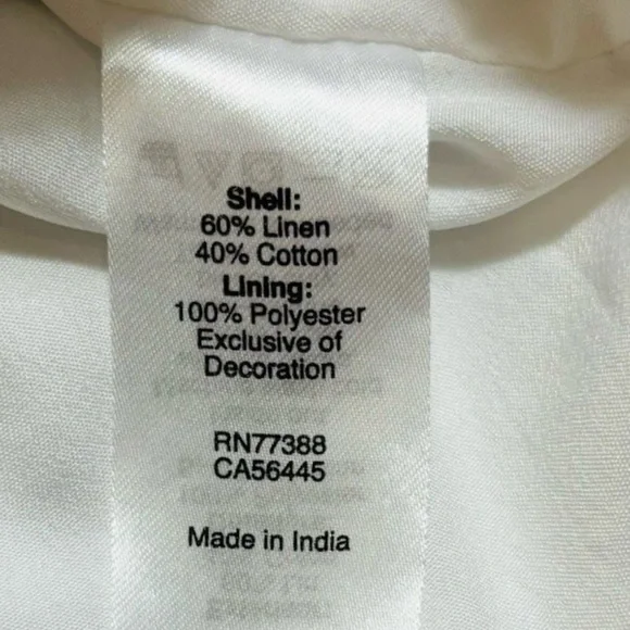 J. Crew Embroidered Dress Size M White Blue Linen Cotton Lined Beachy Boho - Picture 5 of 10